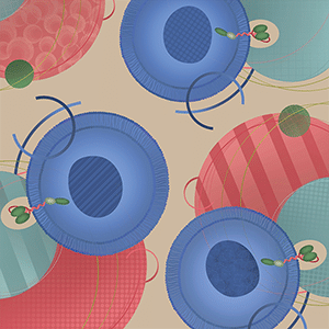 Artwork from the cover of AACR's Cancer Discovery scientific journal for September 2023.