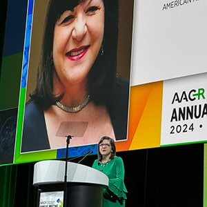 Margaret Foti, PhD, MD (hc) at the Opening Ceremony of the AACR Annual Meeting 2024